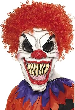 Maschera Horror Da Clown Faccia Finta Pagliaccio Cattivo Accessorio Halloween Buffone Assassino Arlecchino Oscuro Maschera Intera Componente Travestimento Clown Copertura Viso Da Pagliaccio Amazon It Giochi E Giocattoli