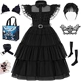 SZ-TONDA Girls Princess Dress Costume Black Outfit Kid Role Cosplay Halloween Birthday Party Apparel Clothes Accossories