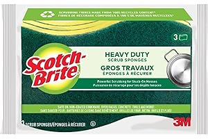 Scotch-Brite Scrub Sponge, 3 Pack, Heavy Duty, Sponges for Dishes ,Garage,Outdoor, Kitchen