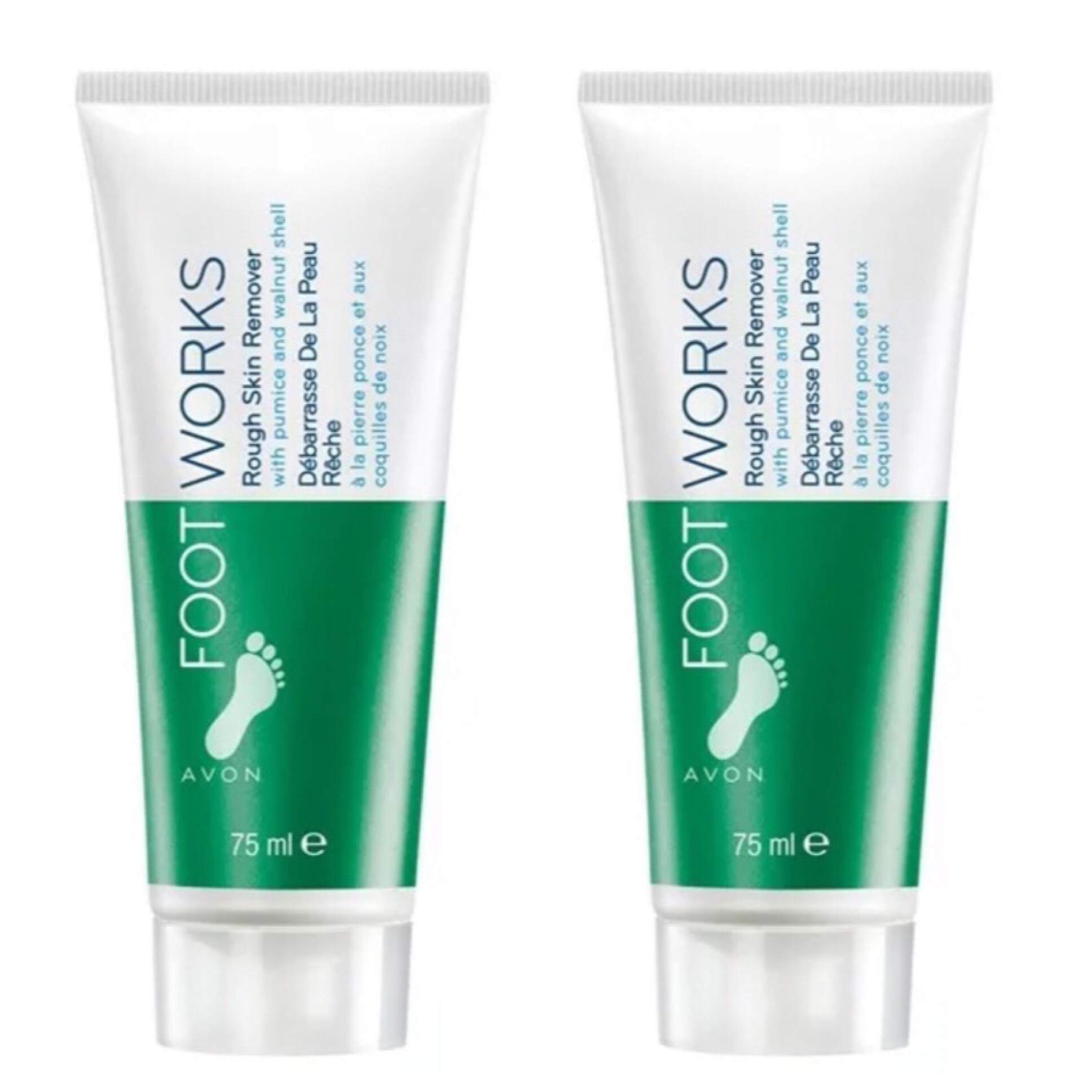 2x Avon Foot Works Healthy Rough Skin Remover 75ml(150ml)