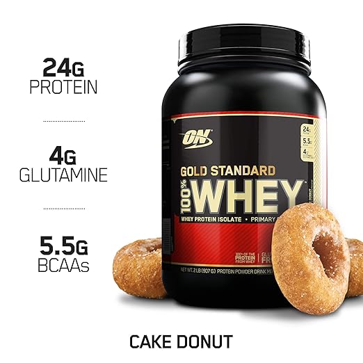 OPTIMUM NUTRITION GOLD STANDARD 100% Whey Protein Powder, Cake Donut, 2 Pound