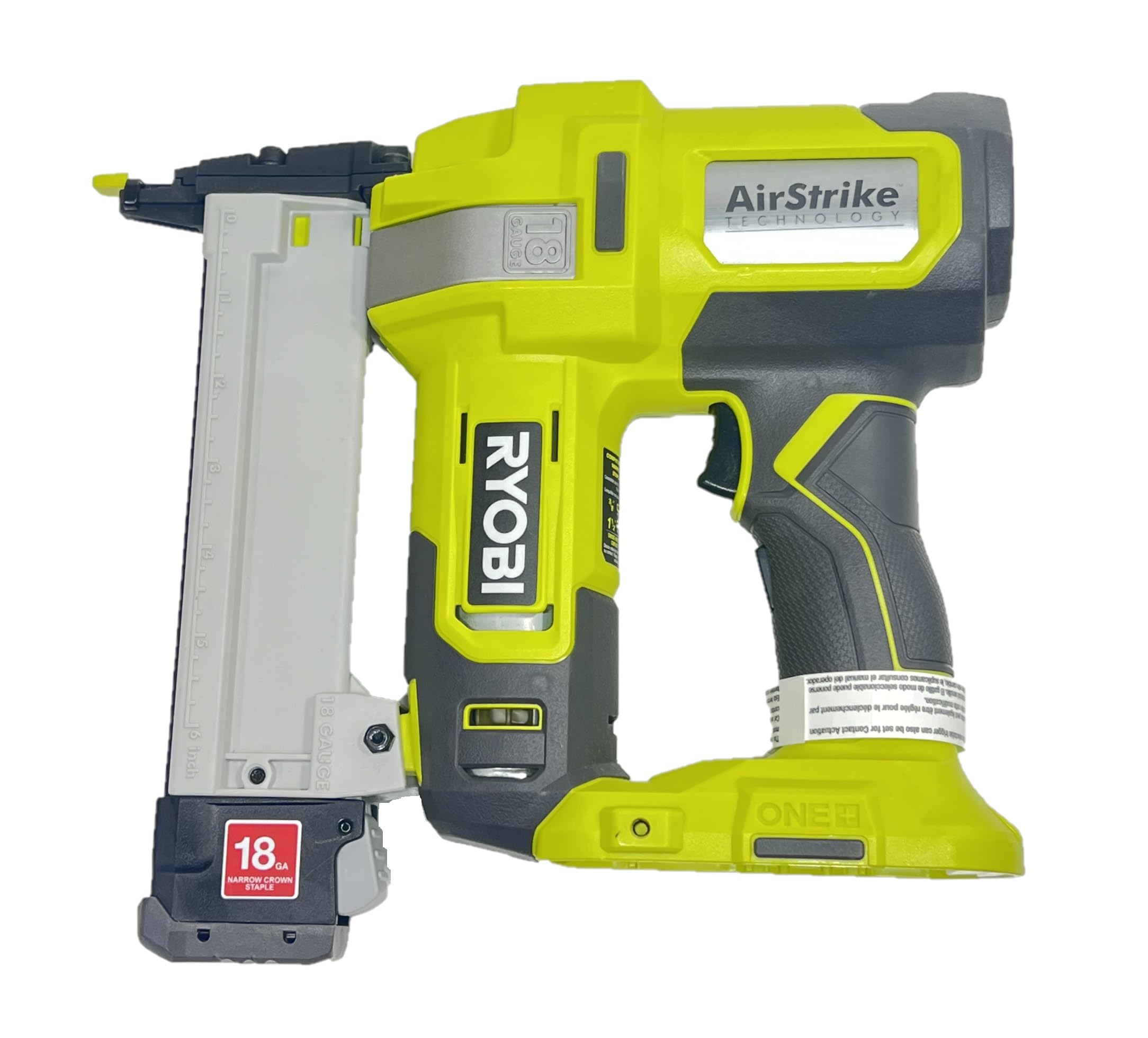 Photo 1 of RYOBI ONE+ 18-Gauge Cordless AirStrike Narrow Crown Stapler P361 Green