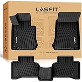 LASFIT Floor Mats for Mercedes Benz GLC 2016-2022, GLC300 / GLC350e / GLC43 AMG / GLC63 AMG / GLC63 AMG S, Custom Fit All Weather TPE Mercedes GLC SUV&Coupe Floor Liners, 1st & 2nd Row Set, Black