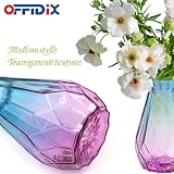 OFFIDIX Glass Vase Gradient Multicolor Geometric Faceted Blue Purple view 4