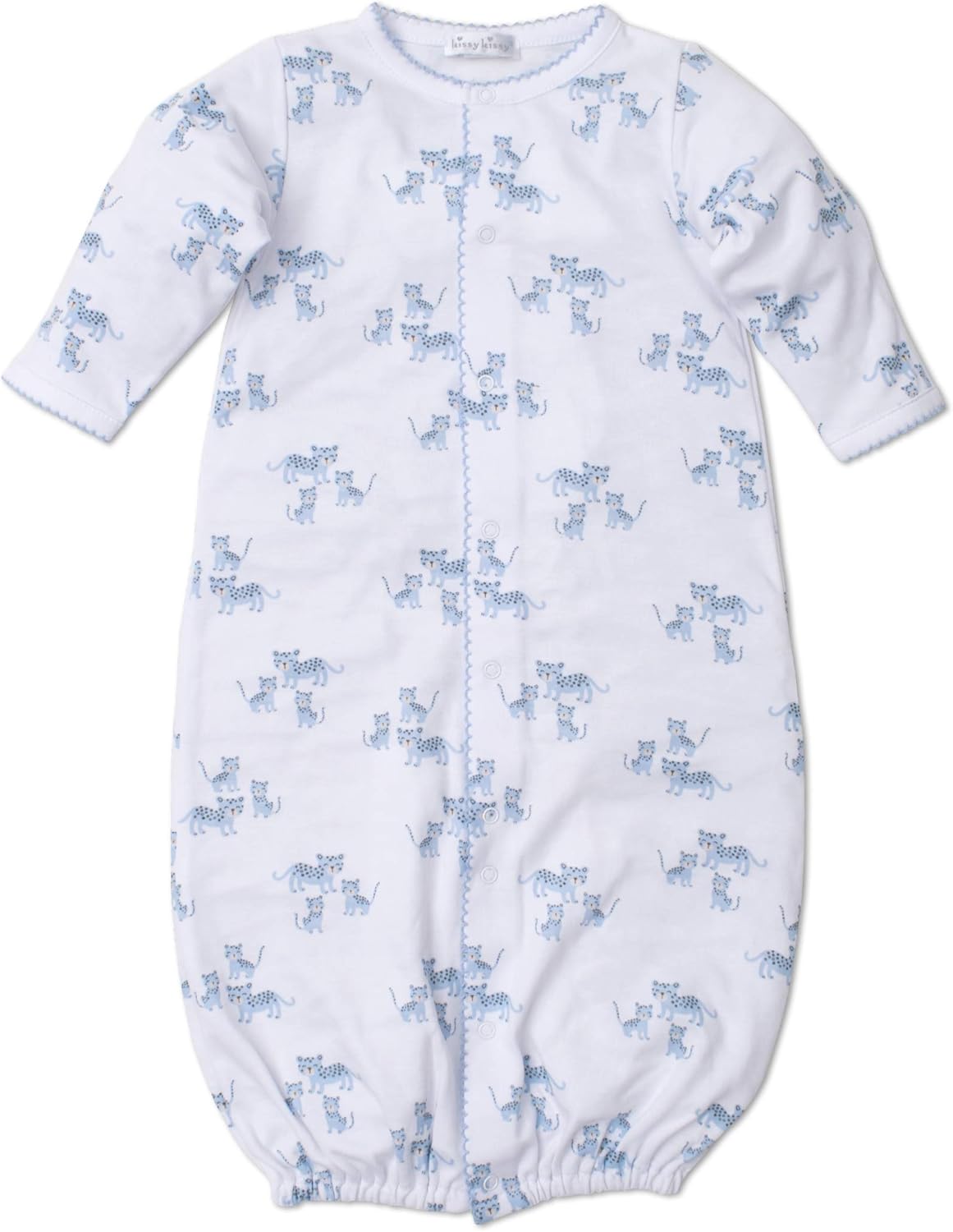 Kissy Kissy BabyBoys Infant Leopard Love Blue Print Convertible GownBluePreemie