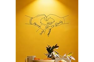 Personalized Family Name Metal Wall Art Custom Hands Heart Sign, Custom Names Steel Wall Decor, Family Love Sign Gift for Hom