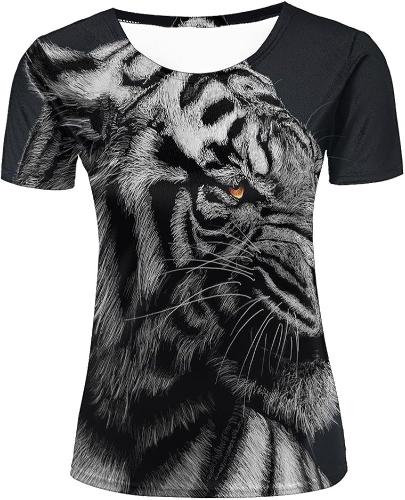 Unisex 3D Graphic TShirt Printed Realistic Tiger Stripe Design Fashion