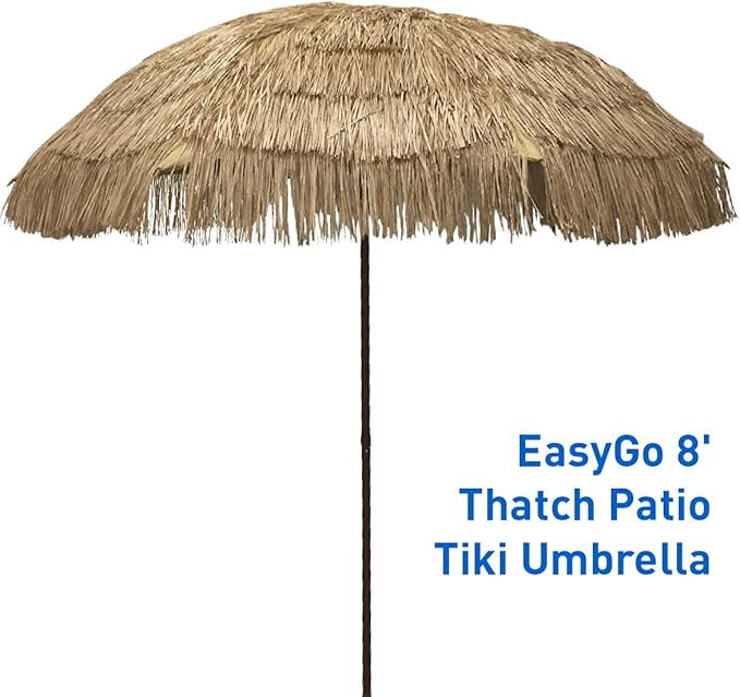 Patio Lawn Garden Umbrellas Aclumsy 6 5 Thatch Patio Tiki Umbrella With Tilt No Base Tropical Palapa Raffia Tiki Hut Hawaiian Hula Beach Umbrella
