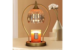 GOODBUY Candle Warmer Lamp: Electric Candle Warmer Lamp with Timer, Dimmable Candle Warming Lamp with 2 Bulbs Decor for Home Room, Scented Jar Candle Wax Melt Warmer Gifts for House Warming Mom Women, Gold