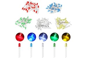 GENERIC 100 Pcs Led Diodes, YIWANSON Mini 3mm Clear Light Emitting Diode Assortment Micro Red Green Blue Yellow White Lamp Electronic Project Kit, for Science Experiment, Circuit Board, Christmas Lights