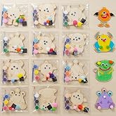 12 Pack Halloween Crafts, DIY Monster Wooden Magnet Painting Kit | Halloween Party Favors, Non Candy Treats with Paint, Brushes, Googly Eyes, Magnets, Halloween Decorations, Classroom Gifts