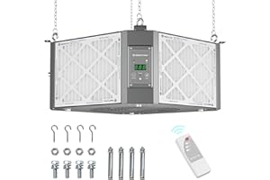 ABESTORM 360 Degree Intake Air Filtration System for Woodworking, 1350 CFM Hanging Dust Collector, Air Filter for Shop Garage WorkShop, DecDust 1350