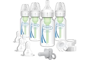 Dr. Brown's Options+ Slow Flow Preemie and Newborn Anti-Colic Bottle Set with 4oz Bottles and HappyPaci
