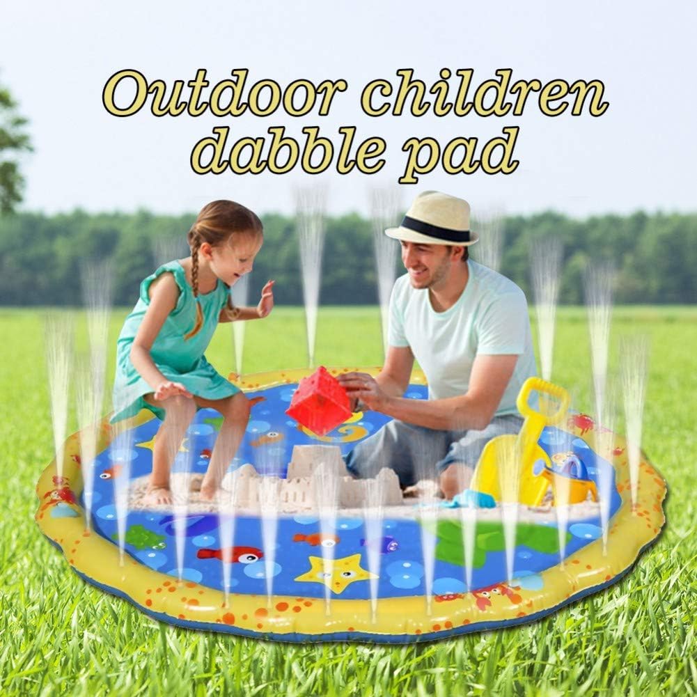Ruibuy Sprinkle and Splash Play Mat Toy for Children Infants Toddlers,Boys, Girls and Kids, Inflatable Outdoor Sprinkler pad