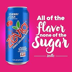 Zevia Zero Calorie Soda, Cherry Cola, 16 Ounce Cans