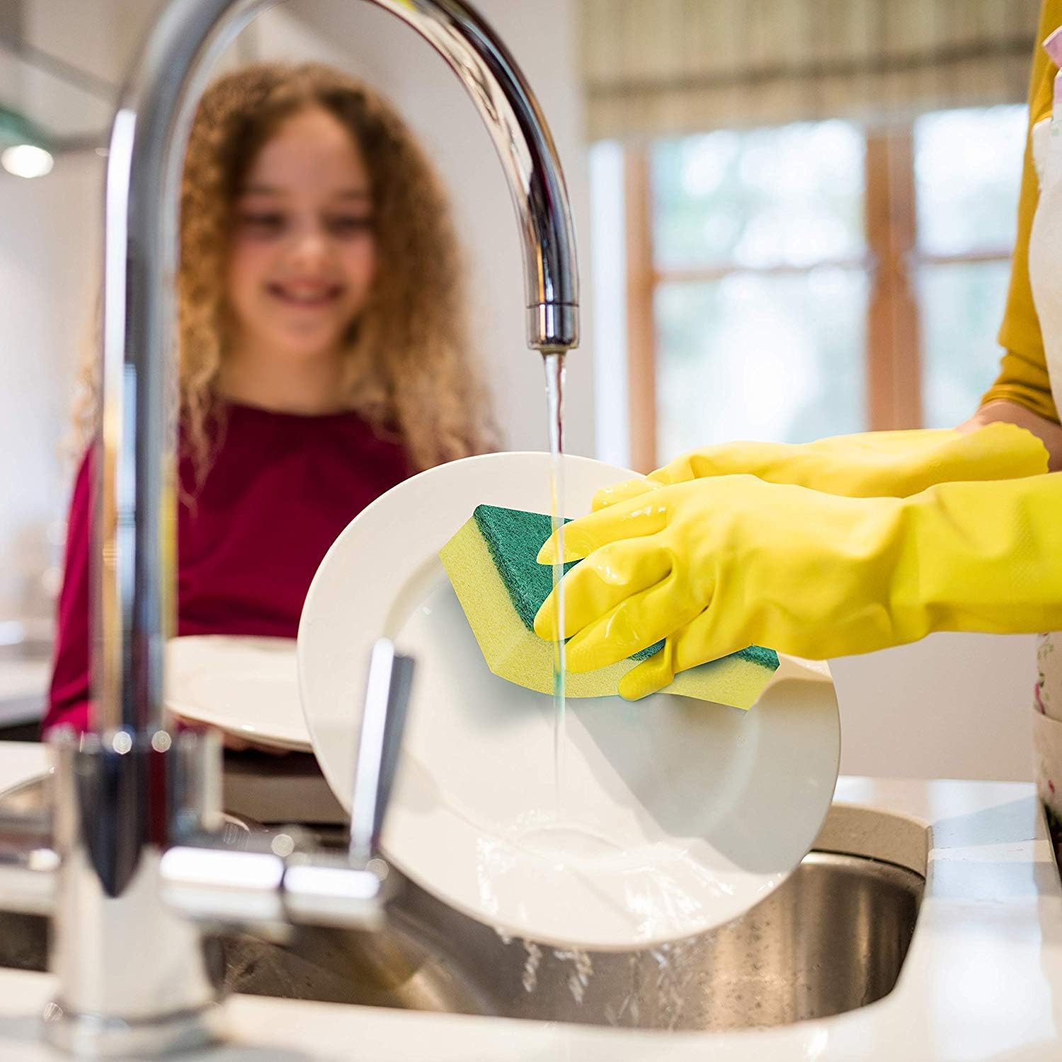 Klickpick Home Pack of 24 - Scrubbing Sponge Dish Sponge - Non Scratch Cleaning Scrub Sponges – Heavy Duty Sponge - Double-Sided Sponge for Cleaning Plates, Dishes & Removing Stains in Kitchen: Health & Personal Care