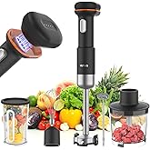5-in-1 Cordless Immersion Blender with for Removable 6000mAh Battery | Variable speed Stick immersion blender, Dishwasher-Safe,USB-C rechargeable, 500ml chopper, 700ml vessel, whisk, Frother