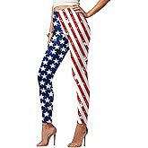 HQP 4th of July Leggings for Women American Flag High Waist Yoga Pants Fourth of July Outfits