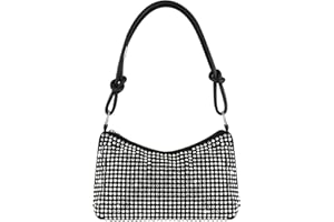 Evevictor Clutch Purse for Women, Sparkly Hobo Bag, Stud Rhinestone Shoulder Bag, Bling Crossbody Handbag, Chic Money Hand Bag for Date, Party, Prom, Coocktail