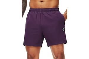 Nepest Men’s Running Athletic Shorts with Zipper Pockets 5 in Inseam Linerless Dry Fit Workout Gym Shorts