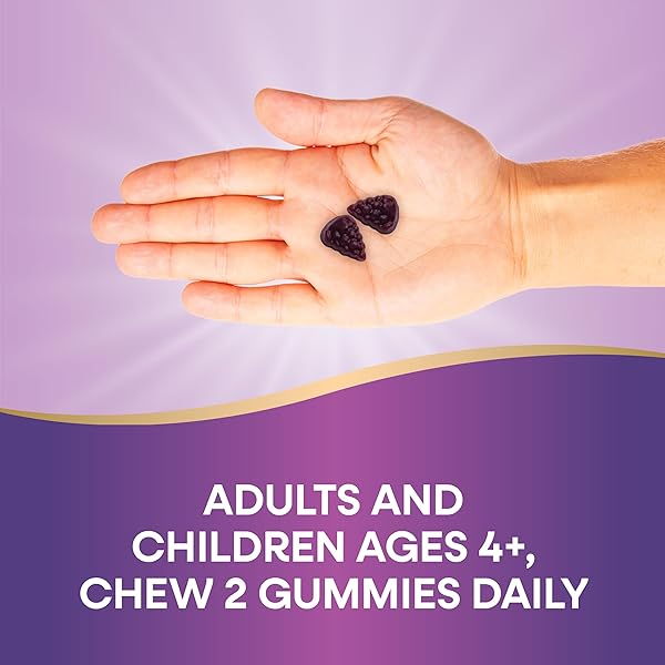 NATURE’S WAY SAMBUCUS ELDERBERRY IMMUNE GUMMIES, DAILY IMMUNE SUPPORT FOR KIDS AND ADULTS*, WITH VITAMIN C, VITAMIN D3, ZINC, GLUTEN FREE, VEGETARIAN, 60 GUMMIES (PACKAGING MAY VARY)