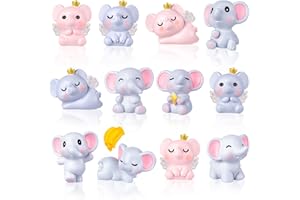 GDZRDFLH 26 Pack Mini Elephant Figurine for Crafts Tiny Resin Animals for Fairy Garden Decoration Fake Elephant Miniatures Statue Landscape Ornaments Potted Plant Cake Topper Decor