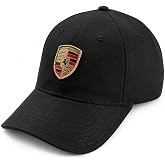 Genuine Porsche Black Crest Logo Cap