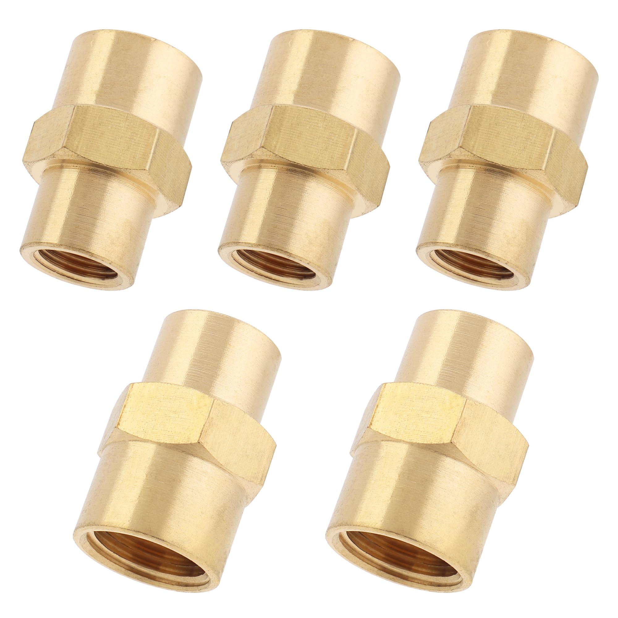 LTWFITTING Brass BSP Pipe Fitting 1/4-Inch x 1/8-Inch Female BSPP Reducing Coupling Water Boat (Pack of 5)