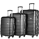 Merax Afuture 3 Piece Set Lightweight Luggage Spinner Suitcase