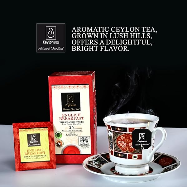 ENGLISH BREAKFAST TEA CLASSIC TASTE 25 INDIVIDUALLY FOIL-WRAPPED TEA BAGS,PERFECT STRONG, ROBUST & FLAVORY NATURAL BLACK TEA BAGS IDEAL FOR COZY MORNINGS OR TEA BREAKS