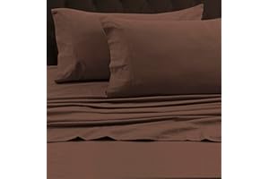 Tribeca Living King Luxury Solid Flannel Generous Size Flat Sheet, Chocolate