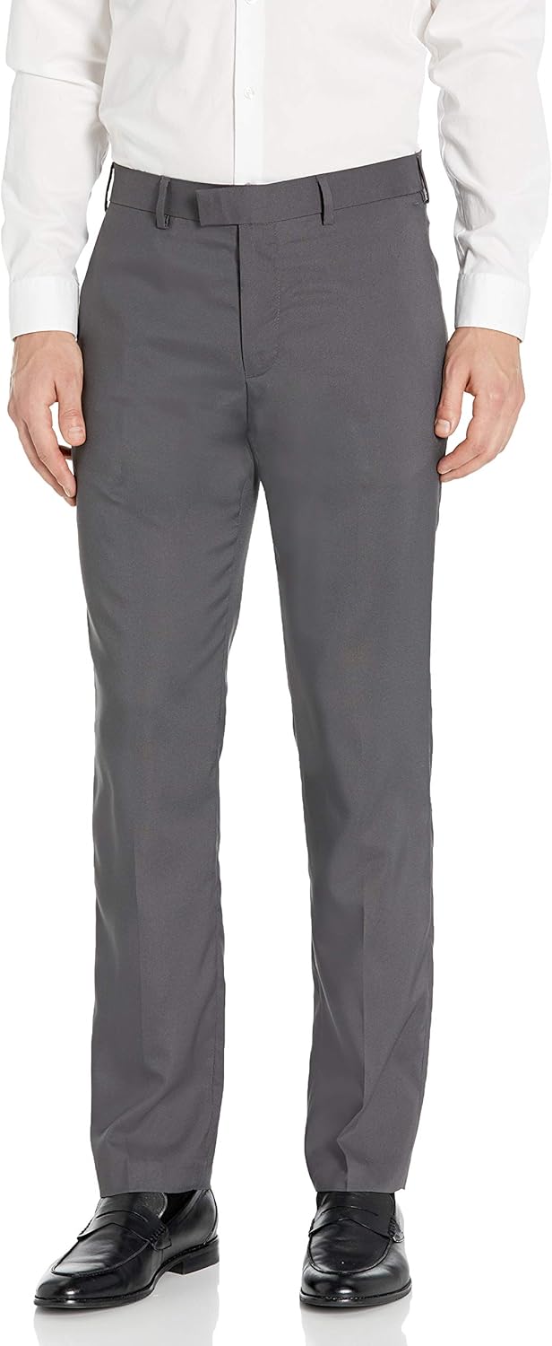 Axist Mens Flat Front Regular Fit Textured Dress Pant Pants Amazon.ca
