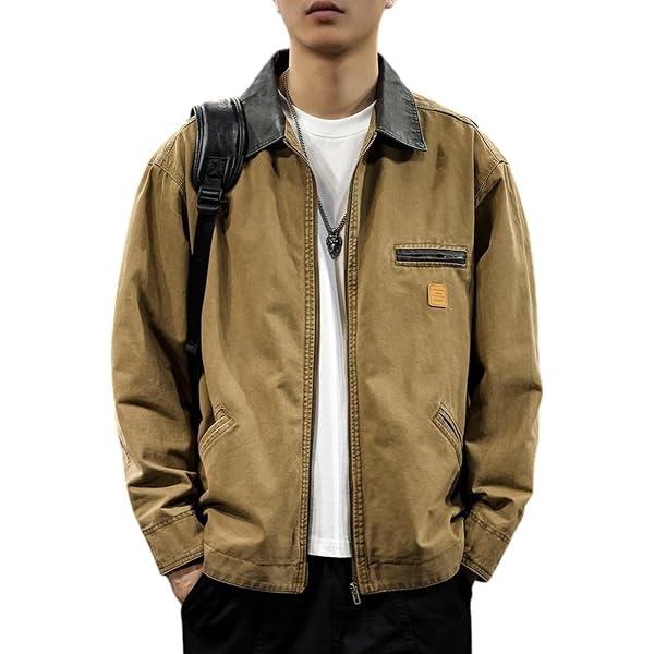 TACVASEN Men's Bomber Jacket - Warm Quilted Lined Full-Zip Winter Work Coat