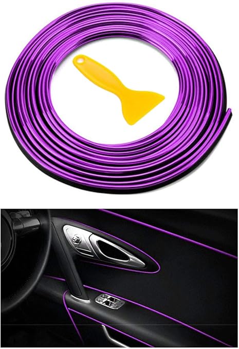 Amazon Morytrade メッキモール インテリア カラー 車 カー モール 車内 ドレスアップ 長さ5m 紫 内装パーツ 車 バイク