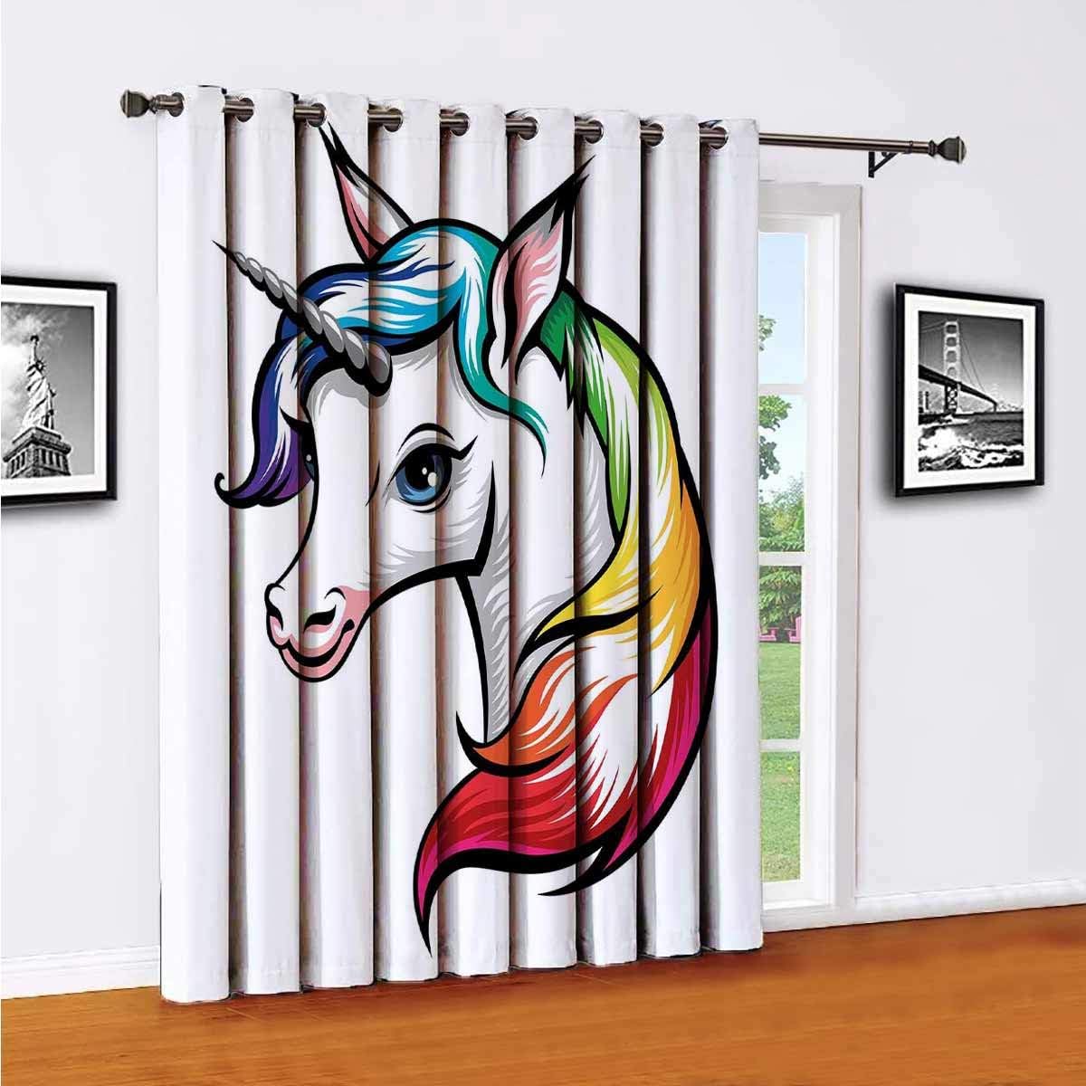 Cortinas para puerta corredera de arco iris, cortinas de patio, lindo