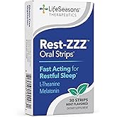 Rest-ZZZ Oral Strips - Powerful Sleep Support Supplement - Fall Asleep & Stay Asleep - Calms Nervous System - Naturally Ease Tension & Restlessness - Low Dose Melatonin GABA & Chamomile - 30 Servings