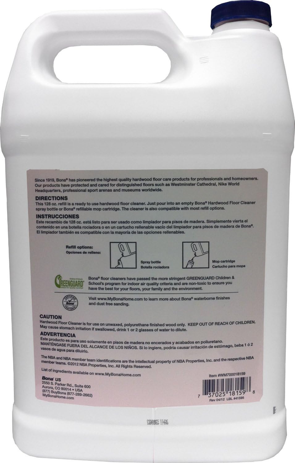 Bona WM700018159 Cleaner, Hardwood Floor Refill Gallon, 1 gallon/128oz: Home & Kitchen