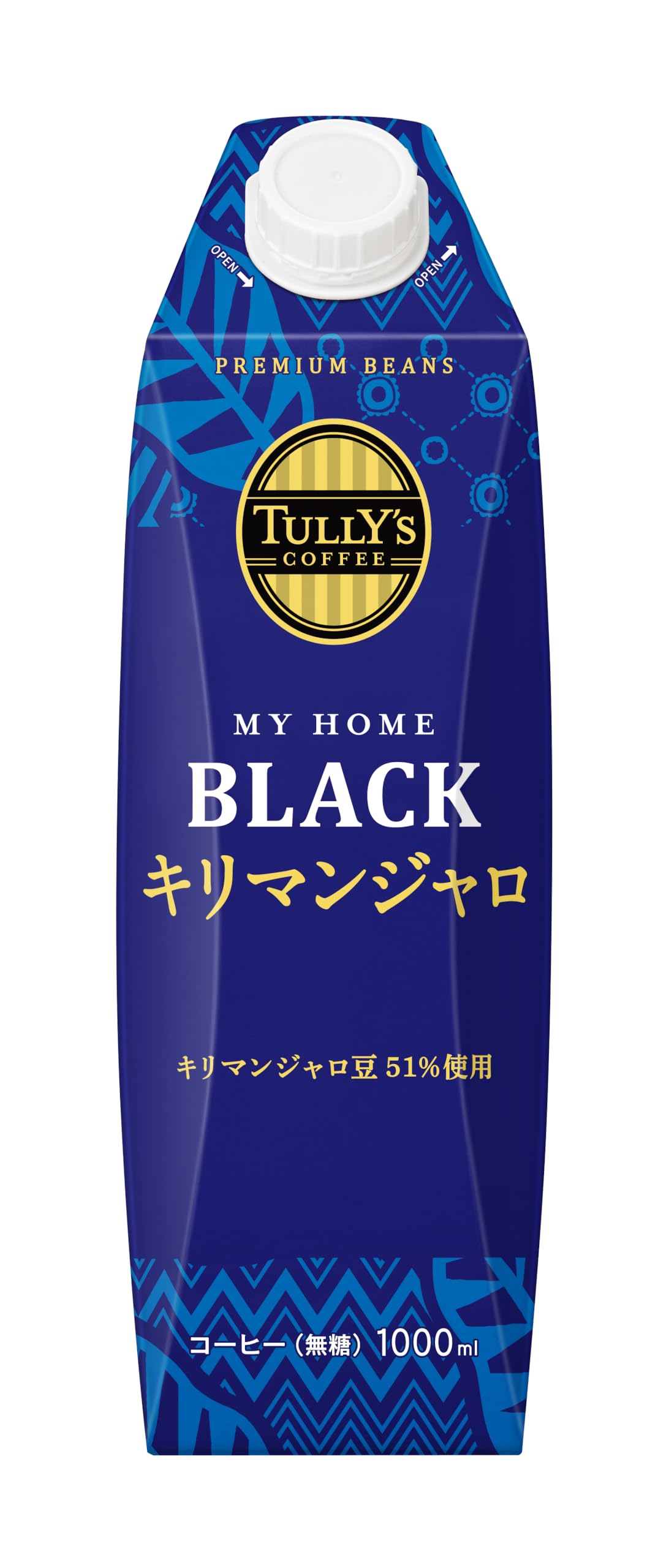 TULLY'S COFFEE マイホームブラック キリマンジャロ 紙パック 1000ml 6本 タリーズコーヒーの商品画像
