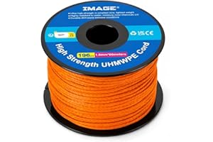 IMAGE Ultra - Strong 100% UHMWPE Braided Cord (1.8mm, 660LB) - 60m/196ft, Abrasion & Flame Resistant, Ideal for Outdoor Activ