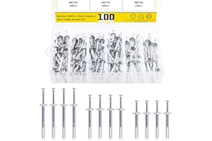 Mardatt 100 Pcs M6 Heavy Duty Hammer Drive Pin Anchors Assortment Set M6*40/50/60mm Metal Mushroom Head Anchor Drive Expansio