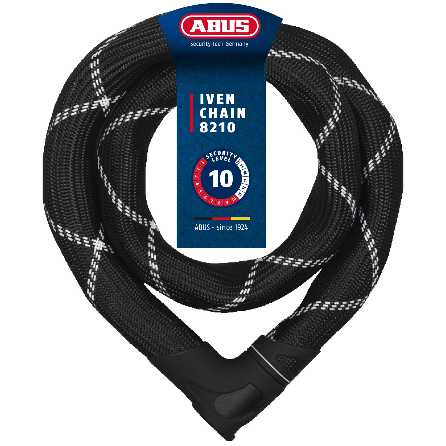 ABUS chain lock Iven Chain 8210 - bicycle lock made of hardened steel - with synthetic fibre coating - security level 10