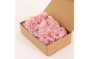 Dallisten Moss Preserved, Craft Reindeer Green Decorative Moss for Enchanted Forest Decorations, Fairy Garden, Party, Art Wall, Indoor Potted Plants,Table, Terrariums, Bonsai Decor (Pink,3.6OZ)