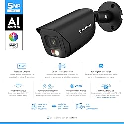 Amcrest 5MP IP PoE AI Camera w/ 49ft Color Night