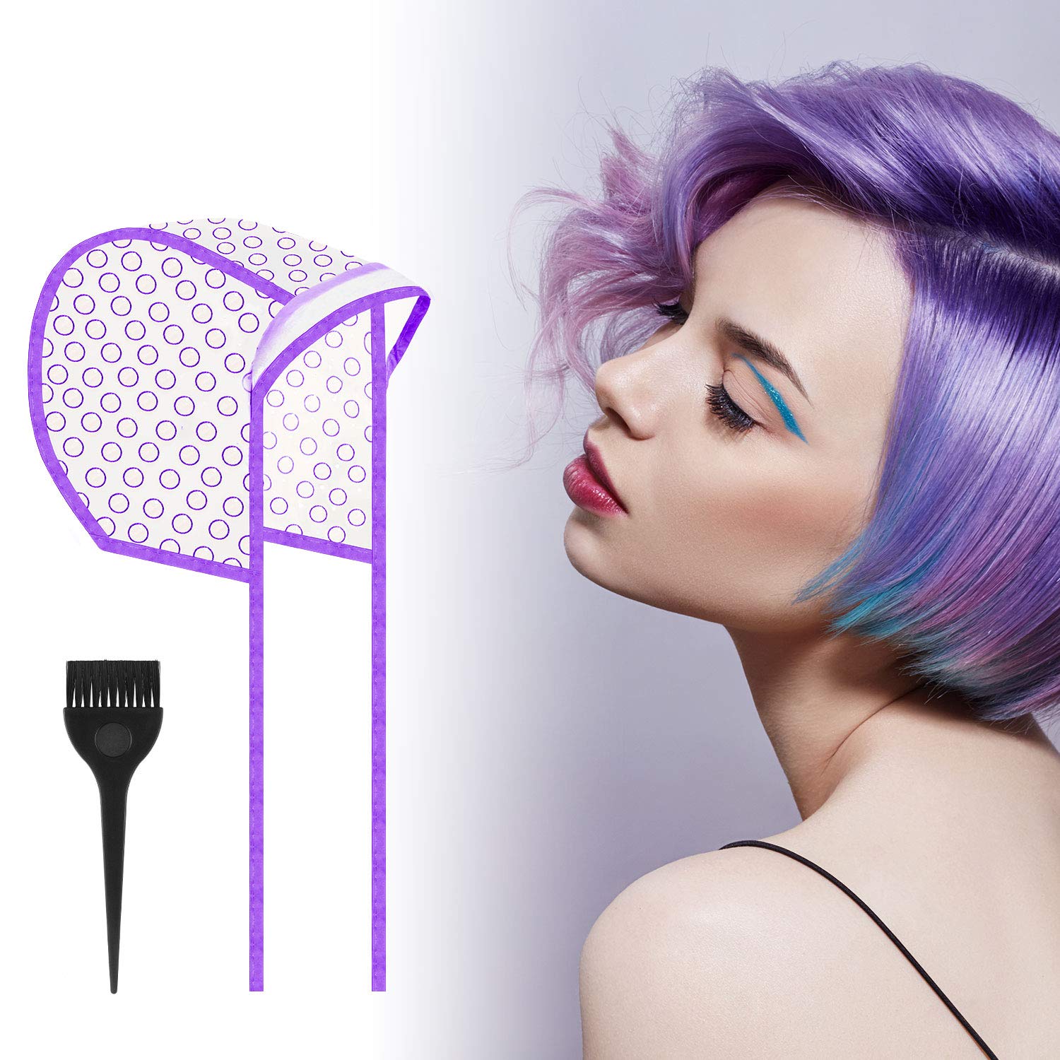 18 Pieces Hair Coloring Kit, Includes 6 Pieces Hair Coloring Highlight Cap Hair Dyeing Cap, 6 Pieces Metal Hooks and 6 Pieces Dye Brushes, Hair Dyeing Styling Tools for Dyeing Hair : Beauty