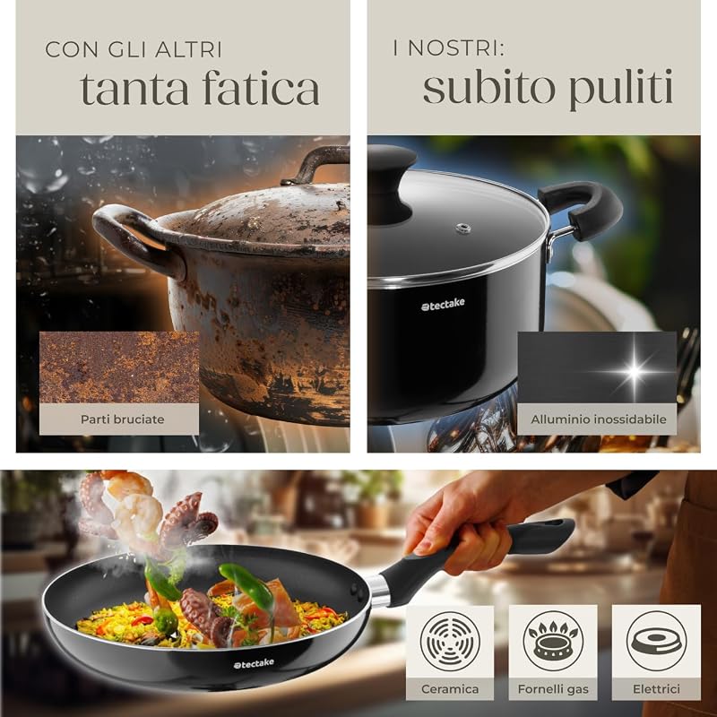 ® Set da Cucina, 30 Pezzi, Terracotta e Alluminio, Antiaderente
