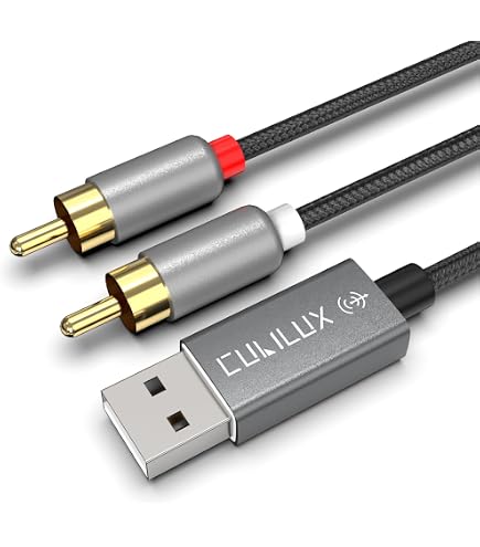 Halokny Cavo adattatore da USB 2.0 A femmina a 2 RCA maschio a Y, splitter audio video AV composito, 20 cm (USB F/2RCA M
