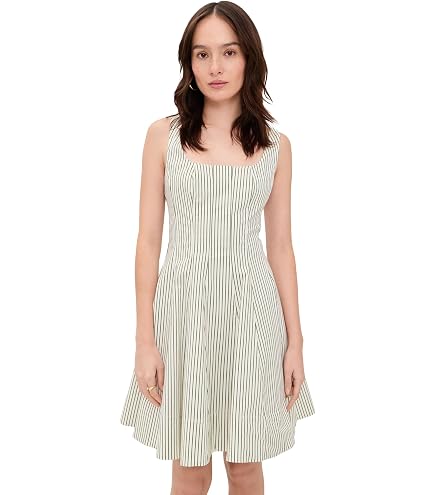 staud wells mini dress Women's Size:SIZE 8 Blue-Pink Floral Block Print fitted shape through the Amplus Academy