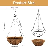 CECOMBINE 4Pcs 8" Metal Hanging Baskets with Coco Liner for Plants view 5