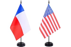 JBSJBS USA Texas Desk Flag 12" Solid Pole Deluxe Set US Texas Flags Banner Mini Small American State Office Table Flags with Black Stand Base Desktop Decorations(2Pack)