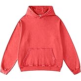 FAIABLE Mens Women Oversized Acid Wash Hoodie Unisex Cotton Heavyweight Sweatshirt Vintage Terry Hoodies Tops 2026